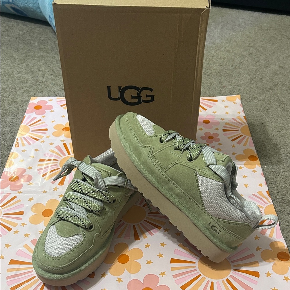UGG Olive and White Sneakers